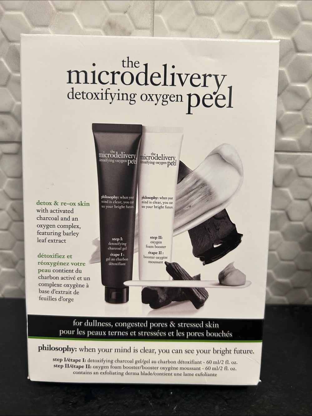 NWT 🆕 Philosophy Microdelivery Detoxifying Oxygen 2-Step Peel, Exfoliating Blade
